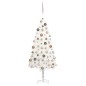 vidaXL Árbol de Navidad preiluminado con luces y bolas blanco 120 cm