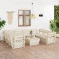 vidaXL Muebles de palés para jardín 9 pzas madera de abeto impregnada