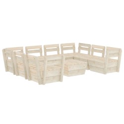 vidaXL Muebles de palés para jardín 9 pzas madera de abeto impregnada