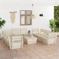 vidaXL Muebles de palets para jardín 9 pzas madera de abeto impregnada vidaXL Muebles de palets para jardín 9 pzas madera de abeto impregnada