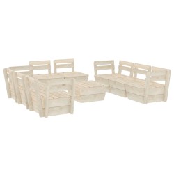 vidaXL Muebles de palets para jardín 9 pzas madera de abeto impregnada