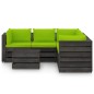vidaXL Muebles de jardín 6 piezas con cojines madera impregnada gris vidaXL Muebles de jardín 6 piezas con cojines madera impregnada gris