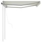 vidaXL Toldo retráctil automático con postes crema 3,5x2,5 m vidaXL Toldo retráctil automático con postes crema 3,5x2,5 m