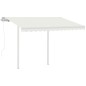 vidaXL Toldo retráctil automático con postes crema 3,5x2,5 m vidaXL Toldo retráctil automático con postes crema 3,5x2,5 m