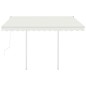 vidaXL Toldo retráctil automático con postes crema 3,5x2,5 m vidaXL Toldo retráctil automático con postes crema 3,5x2,5 m