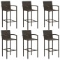 vidaXL Set de bar de jardín 7 piezas ratán sintético marrón vidaXL Set de bar de jardín 7 piezas ratán sintético marrón