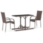 vidaXL Juego de comedor para jardín de 3 piezas marrón vidaXL Juego de comedor para jardín de 3 piezas marrón