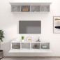 vidaXL Muebles TV 4 uds madera contrachapada blanco brillo 80x30x30 cm