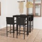vidaXL Muebles de bar jardín 5 pzas ratán PE reposabrazos negro vidaXL Muebles de bar jardín 5 pzas ratán PE reposabrazos negro
