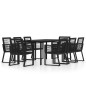 vidaXL Juego de comedor de jardín 9 piezas negro vidaXL Juego de comedor de jardín 9 piezas negro
