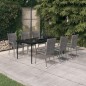 vidaXL Juego de comedor para jardín 7 piezas gris y negro