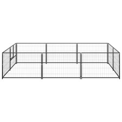 vidaXL Perrera acero 6 m² negra