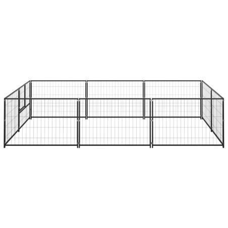 vidaXL Perrera acero 6 m² negra