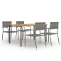 vidaXL Set de comedor jardín 5 pzas ratán sintético gris antracita vidaXL Set de comedor jardín 5 pzas ratán sintético gris antracita