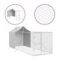 vidaXL Perrera de exterior con toldo acero galvanizado plata 2x6x2,5 m
