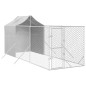 vidaXL Perrera de exterior con toldo acero galvanizado plata 2x6x2,5 m