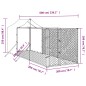 vidaXL Perrera de exterior con toldo acero galvanizado plata 2x6x2,5 m