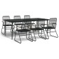 vidaXL Juego de comedor para jardín 7 piezas ratán PVC negro vidaXL Juego de comedor para jardín 7 piezas ratán PVC negro