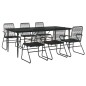 vidaXL Juego de comedor para jardín 7 piezas ratán PVC negro vidaXL Juego de comedor para jardín 7 piezas ratán PVC negro