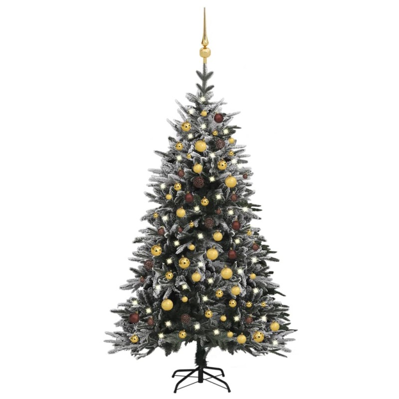 vidaXL Árbol de Navidad con LED, bolas y nieve flocada PVC y PE 180 cm vidaXL Árbol de Navidad con LED, bolas y nieve flocada PVC y PE 180 cm