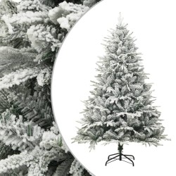 vidaXL Árbol de Navidad con LED, bolas y nieve flocada PVC y PE 180 cm