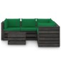 vidaXL Muebles de jardín 6 piezas con cojines madera impregnada gris vidaXL Muebles de jardín 6 piezas con cojines madera impregnada gris