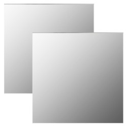vidaXL Espejos de pared cuadrados 2 unidades vidrio 60x60 cm