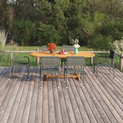 vidaXL Juego de comedor de jardín 7 pzas ratán sintético antracita
