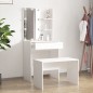 vidaXL Juego de tocador con LED madera contrachapada blanco vidaXL Juego de tocador con LED madera contrachapada blanco