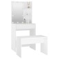 vidaXL Juego de tocador con LED madera contrachapada blanco vidaXL Juego de tocador con LED madera contrachapada blanco