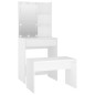 vidaXL Juego de tocador con LED madera contrachapada blanco vidaXL Juego de tocador con LED madera contrachapada blanco
