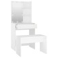 vidaXL Juego de tocador con LED madera contrachapada blanco vidaXL Juego de tocador con LED madera contrachapada blanco