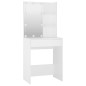 vidaXL Juego de tocador con LED madera contrachapada blanco vidaXL Juego de tocador con LED madera contrachapada blanco