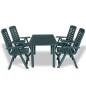 vidaXL Juego de comedor de jardín 5 piezas plástico verde