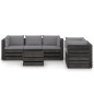 vidaXL Muebles de jardín 6 piezas con cojines madera impregnada gris vidaXL Muebles de jardín 6 piezas con cojines madera impregnada gris