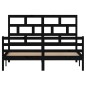 vidaXL Estructura de cama de madera maciza de pino negro 160x200 cm vidaXL Estructura de cama de madera maciza de pino negro 160x200 cm
