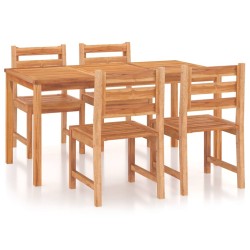 vidaXL Juego de comedor para jardín 5 piezas madera maciza de teca