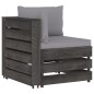 vidaXL Muebles de jardín 6 piezas con cojines madera impregnada gris vidaXL Muebles de jardín 6 piezas con cojines madera impregnada gris
