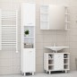 vidaXL Juego muebles de baño 3 pzas madera de ingeniería blanco brillo