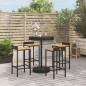 vidaXL Mesa bar y taburetes jardín 5 pzas madera acacia ratán PE negro vidaXL Mesa bar y taburetes jardín 5 pzas madera acacia ratán PE negro
