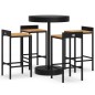 vidaXL Mesa bar y taburetes jardín 5 pzas madera acacia ratán PE negro vidaXL Mesa bar y taburetes jardín 5 pzas madera acacia ratán PE negro