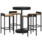 vidaXL Mesa bar y taburetes jardín 5 pzas madera acacia ratán PE negro vidaXL Mesa bar y taburetes jardín 5 pzas madera acacia ratán PE negro