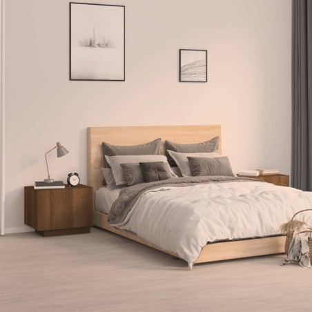 vidaXL Mesita de noche madera contrachapada marrón roble 100x35x40 cm