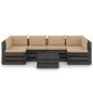 vidaXL Muebles de jardín 7 piezas con cojines madera impregnada gris vidaXL Muebles de jardín 7 piezas con cojines madera impregnada gris