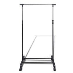 vidaXL Perchero ajustable para ropa 1 barra 2 unidades
