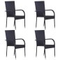 vidaXL Set de muebles de comedor de jardín 5 piezas ratán PE negro vidaXL Set de muebles de comedor de jardín 5 piezas ratán PE negro