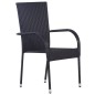 vidaXL Set de muebles de comedor de jardín 5 piezas ratán PE negro vidaXL Set de muebles de comedor de jardín 5 piezas ratán PE negro