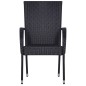vidaXL Set de muebles de comedor de jardín 5 piezas ratán PE negro vidaXL Set de muebles de comedor de jardín 5 piezas ratán PE negro