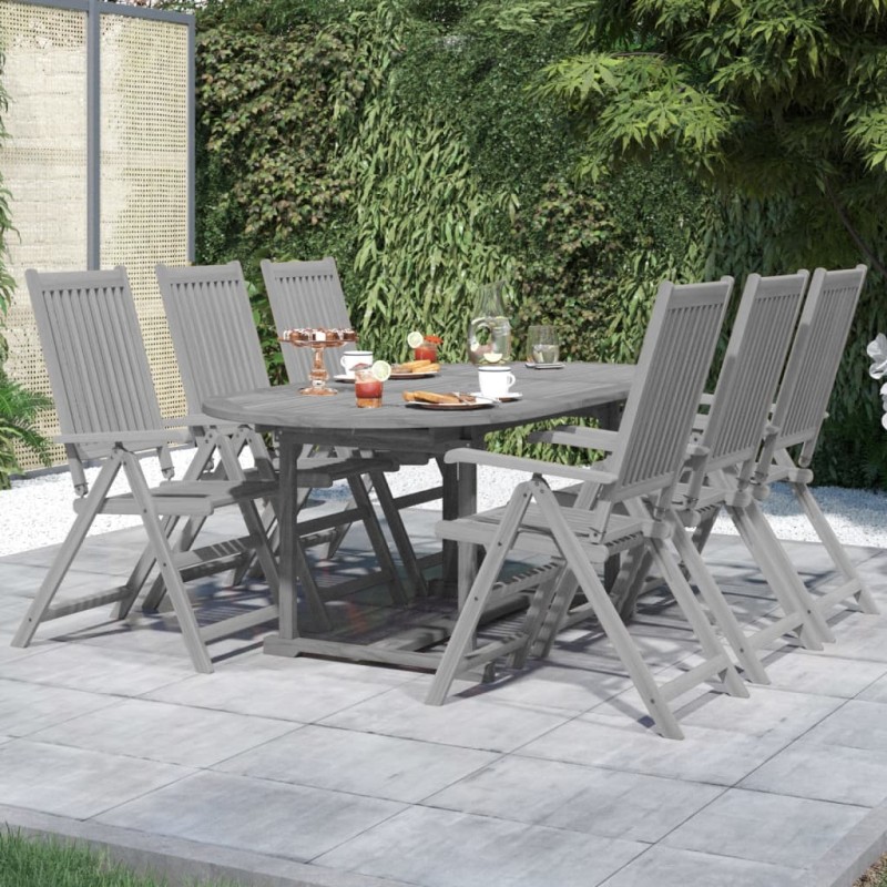 vidaXL Juego de comedor para jardín 7 piezas madera maciza acacia vidaXL Juego de comedor para jardín 7 piezas madera maciza acacia