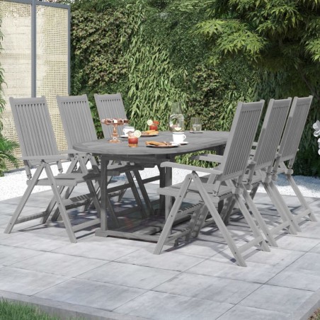 vidaXL Juego de comedor para jardín 7 piezas madera maciza acacia